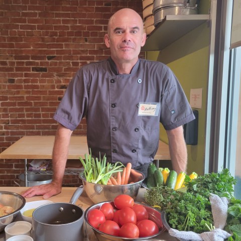 Anthony at table vegetable